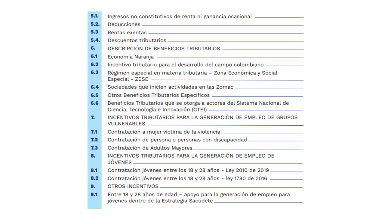 Beneficios tributarios