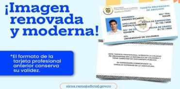 Este es el nuevo diseño de la tarjeta de abogado