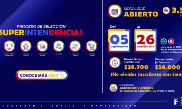 CNSC ofrece 3.574 vacantes en siete superintendencias (CNSC)