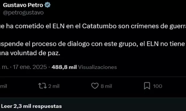 Gobierno suspendió diálogos de paz con el ELN (Presidencia)