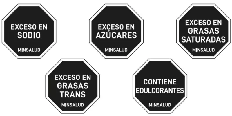 En forma octagonal es el nuevo etiquetado que propone el Minsalud para comida procesada